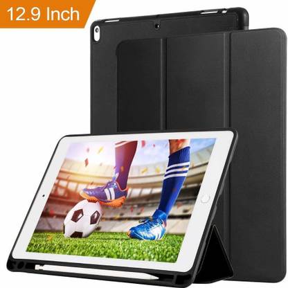 oaky Flip Cover for Apple iPad Pro 12.9 " 2017 Pencil Holder Smart Cover Auto Wake/Sleep - Black