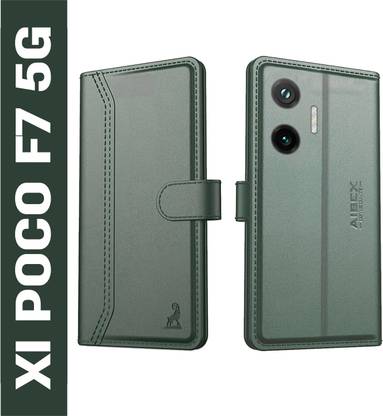 AIBEX Flip Cover for Poco F7 5G |Premium Leather Finish | Magnetic Closure | Kickstand Feature | Shockproof