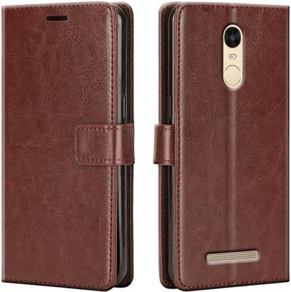 COVERHEAD Flip Cover for Back Cover for Redmi Note 3 (Brown, Dual Protection, Pack of: 1)