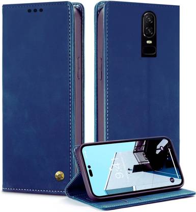 GoPerfect Wallet Case Cover for OnePlus 6, Premium Imported Business Series Flip Back Cover
