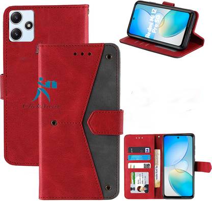 XSHIELD Flip Cover for Redmi Note 12 Pro (5G Version) (Wallet Case)-Genuine Leather- Card HoldersBack Cover