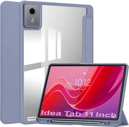 Proelite Flip Cover for Lenovo idea Tab 11 inch 2025, Smart Flip Case Cover with Pen Holder [Transparent Back]