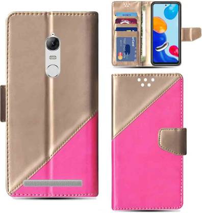 Kalua Mall Flip Cover for Lenovo K5 Note flip cover | Lenovo A7020a48 flip cover | Pink, Gold | ND_09