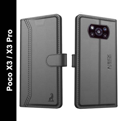 AIBEX Flip Cover for Poco X3 Pro / Poco X3|Vegan PU Leather |Foldable Stand & Pocket |Magnetic Closure