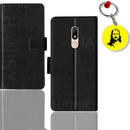 HANIRY Flip Cover for Moto M flip case | XT1663 flip cover | Free Jesus Keychain | Black
