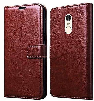 COVERHEAD Flip Cover for Back Cover for Mi Redmi Note 5- (Brown, Dual Protection, Pack of: 1)
