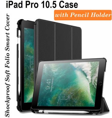 oaky Flip Cover for Apple iPad Pro 10.5 " 2017 Pencil Holder Smart Cover Auto Wake/Sleep - Black