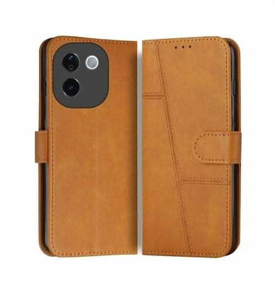 FoneShield Flip Cover for Vivo T3 Pro 5G / iQOO Z9s Pro 5G, |Premium Leather| Built-in Stand| Card Slots & Wallet