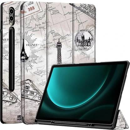 Proelite Flip Cover for Galaxy Tab S9 FE Plus/S9 Plus/S10+ 12.4" Cover, Soft Flexible Flip Case with SPen Holder