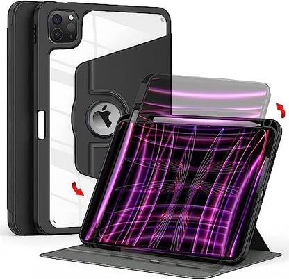 Proelite Flip Cover for iPad Air 5th/4th Gen 10.9" & Pro 11 inch 4th/3rd/2nd Gen 360 Degree Rotatable Smart Case