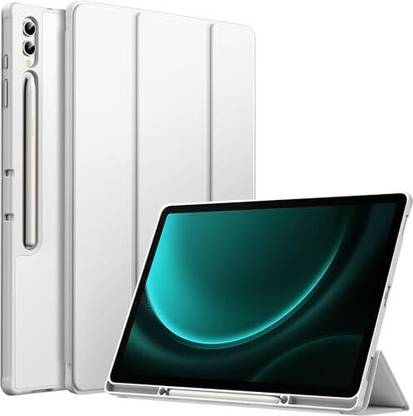 Proelite Flip Cover for Galaxy Tab S9 FE Plus/S9 Plus/S10+ 12.4" Cover, Soft Flexible Flip Case with S Pen Holder