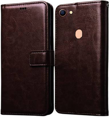 Luxury Counter Front & Back Case for Oppo F5 F5 Youth | New Luxury Trending Wallet Flip Cover Case, Coffee Shade