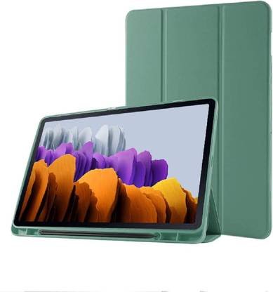 MS-Shield Flip Cover for Samsung Galaxy Tab S8, Powerful Magnetic Attachment, Slim Trifold Stand With Pen Holder
