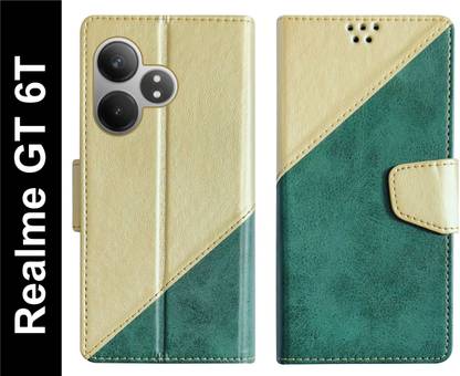 SBMS Flip Cover for Realme GT 6T Back Cover Case with Magnatic Closure | Inbuilt Stand | Card & Money Pocket