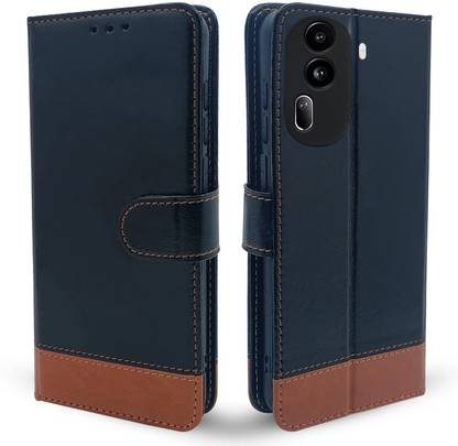 SESS XUSIVE Flip Cover for Oppo Reno 11 PRO 5G -Dual-Color Leather Finish Wallet - Black & Brown
