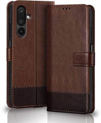 SESS XUSIVE Flip Cover for Samsung Galaxy M16 5G -Dual-Color Leather Finish Wallet - Brown & Coffee