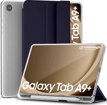 Case-Magic Flip Cover for Samsung Galaxy Tab A9 Folio Case Cover with Trifold Flip Stand, Pencil Holder