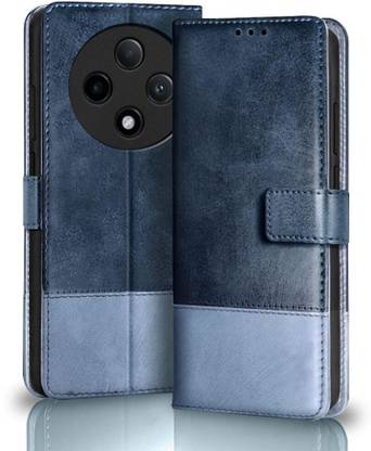 SESS XUSIVE Flip Cover for Oppo F27 Pro Plus + 5G -Dual-Color Leather Finish Wallet - Sky Blue