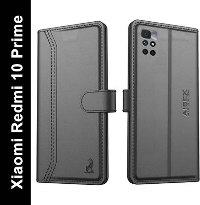 AIBEX Flip Cover for Redmi 10 Prime| Premium Leather Finish | Magnetic Closure | Kickstand Feature | Shockproof