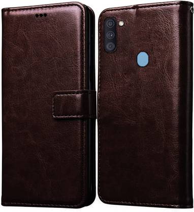 Luxury Counter Front & Back Case for Samsung Galaxy M11 A11 | New Luxury Trending Wallet Flip Cover Case, Coffee Shade