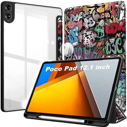 Proelite Flip Cover for Poco Pad 12.1 inch Cover, Transparent Flip Case [supports Auto Sleep Wake Function]