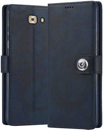 COOLZY Flip Cover for Samsung Galaxy C7 Pro, Stylish Luxury Material Back Cover