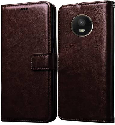 Luxury Counter Front & Back Case for Motorola Moto E4 Plus | New Luxury Trending Wallet Flip Cover Case, Coffee Shade