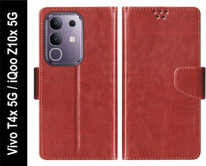 SBMS Flip Cover for Vivo T4x 5G / iQOO Z10x 5G Back Cover Case with Magnatic Closure
