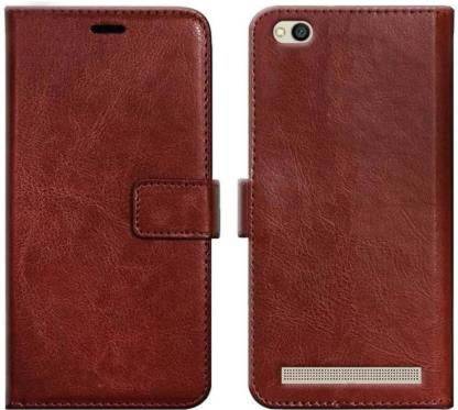 SUCH Flip Cover for Back Cover for Mi Redmi 5A (Brown, Dual Protection, Pack of: 1)
