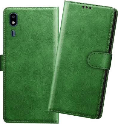 kridha Flip Cover for Samsung A2 Core flip cover / SM-A260F flip cover / Green