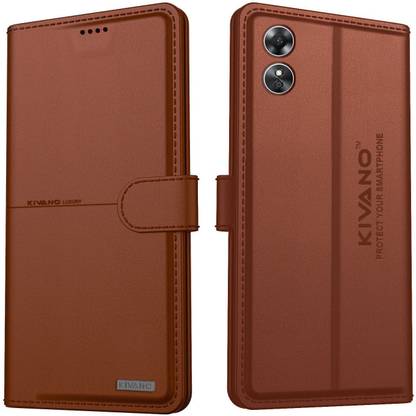 KIVANO Flip Cover for Oppo A17| Luxurious Design | Handcrafted Unique | Vegan