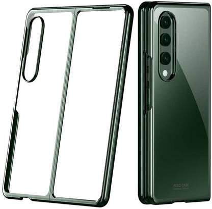 SCALEBEE Back Cover for Samsung Galaxy Z Fold 4 / Fold4 Ultra Slim Crystal Clear Transparent Electropating Border