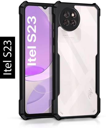 Mobile Case Cover Pouch for Itel S23 Transparent/Black