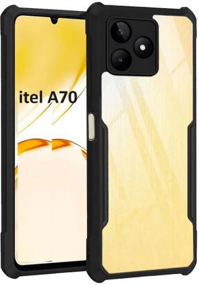 Bodoma Front & Back Case for itel A70 transparent/Black