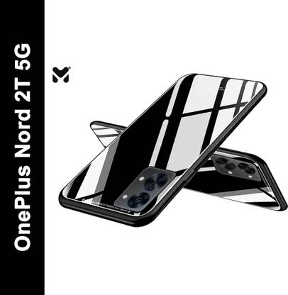 MOBIDEER Back Cover for OnePlus Nord 2T 5G, Toughened Glass Back Case with Soft TPU Bumper