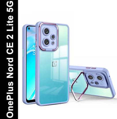 gadvik Back Cover for ONE PLUS NORD CE 2 LITE CLEAR GLOSSY CAMERA RING STAND CASE (PURPLE)