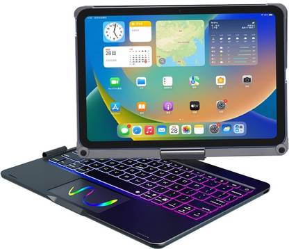 Proelite Keyboard Case for iPad (A16) 11th/10th Gen 2025/2022 Rotatable Wireless Bluetooth TouchPad Keyboard
