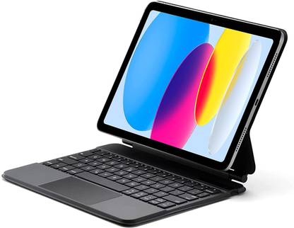 Proelite Apple iPad 10th Gen, TouchPad Floating Cantilever Design with Colourful Backlit Bluetooth Standard Tablet Keyboard Compatible with Desktop, Laptop, Mac FloatingKeyboardiPad10th10.9Grey
