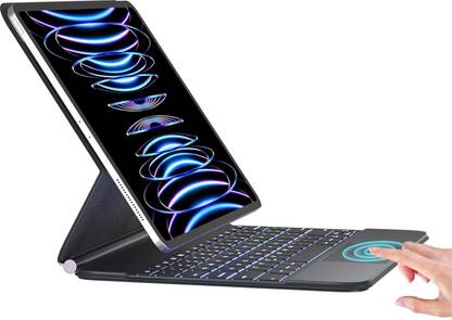 microware Keyboard Case for ipad Pro 12.9 with Trackpad,Backlight,Wireless Multi-Touch Magnetic Keyboard case