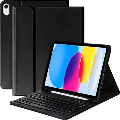 Proelite Detachable Bluetooth Keyboard case with Pencil Holder for iPad 10th Gen 10.9 Bluetooth Standard Tablet Keyboard Compatible with Desktop, Laptop, Mac Easy to Use,Plug and Play,Quick, Comfy Durable body