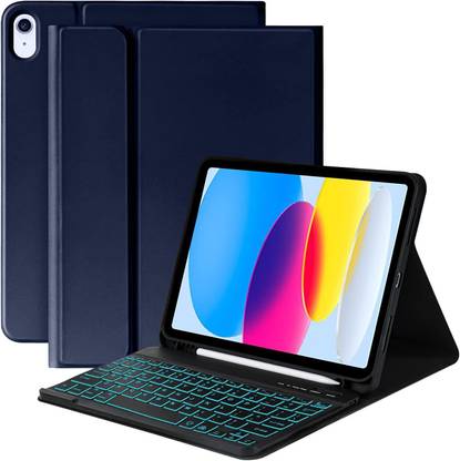 Proelite Magnetic Bluetooth Backlit Keyboard case with Pencil Holder for Apple iPad Bluetooth Standard Tablet Keyboard Compatible with Desktop, Laptop, Mac Easy to Use,Plug and Play,Quick, Comfy Durable body