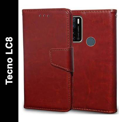 METOO Flip Cover for Tecno LC8 Flip Cover : Brown, Tecno LC8 Leather Back Cover LC8, FLIP COVER LC 8 FLIP COVER
