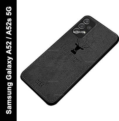 MOBILOVE Back Cover for Samsung Galaxy A52 / A52s 5G | Deer Pattern Cloth Texture Leather Finish Soft Fabric Case