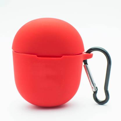 Heropantee Pouch for Boat Airdopes 381/383 TWS Earbuds | Silicone Red Case Cover with Clip (Headphone NOT Included)