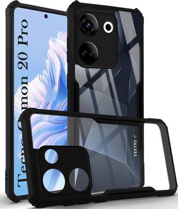 VAPRIF Back Cover for Tecno Camon 20 | Tecno Camon 20 Pro, Transparent Hybrid Hard PC Back TPU Bumper