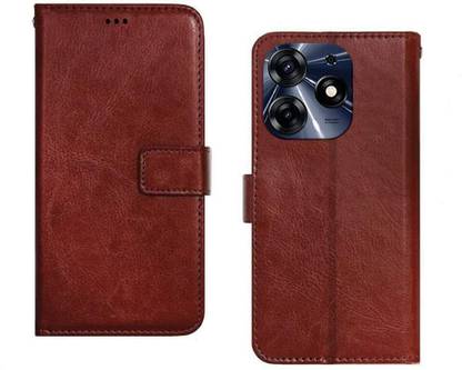 SUCH Protective Case for Flip Cover for--Tecno Spark 10- Vintage Brown phone cover