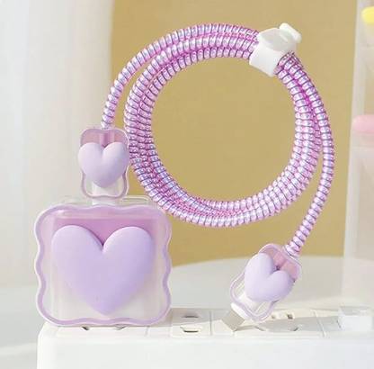 SSNE PURPLE HEART APPLE IPHONE 18W/20W USB-C CHARGER PROTECTIVE CASE Cable Protector