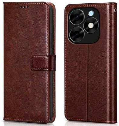 SUCH Protective Case for Leather Flip Cover for Infinix Smart 8-X6525B (Brown, Dual Protection)