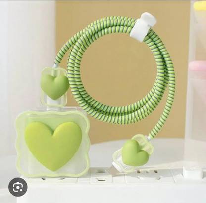 SSNE GREEN HEART APPLE IPHONE 18W/20W USB-C CHARGER PROTECTIVE CASE Cable Protector
