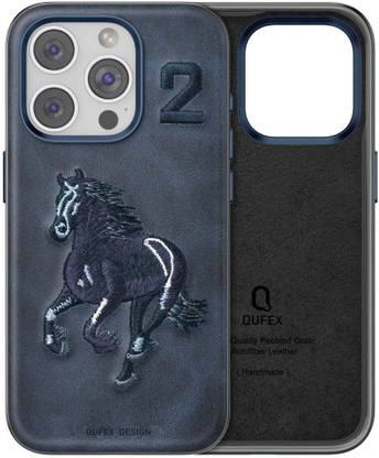 QUFEX Protective Case for iPhone 14 Pro Max 3D Leather Horse Pattern